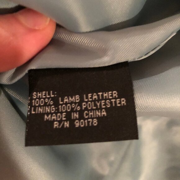 FRENCH EUC VINTAGE GENUINE LEATHER! RÉVUE Metallic Blue Jacket - Picture 5 of 11